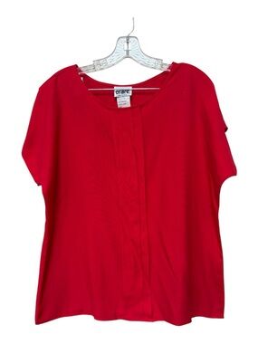 Vintage Red Blouse L Minimal 90s Workwear Capsule Wardrobe Top